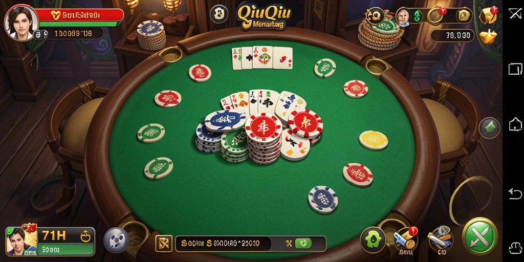 Tampilan seru dari gameplay QiuQiu di 71H.