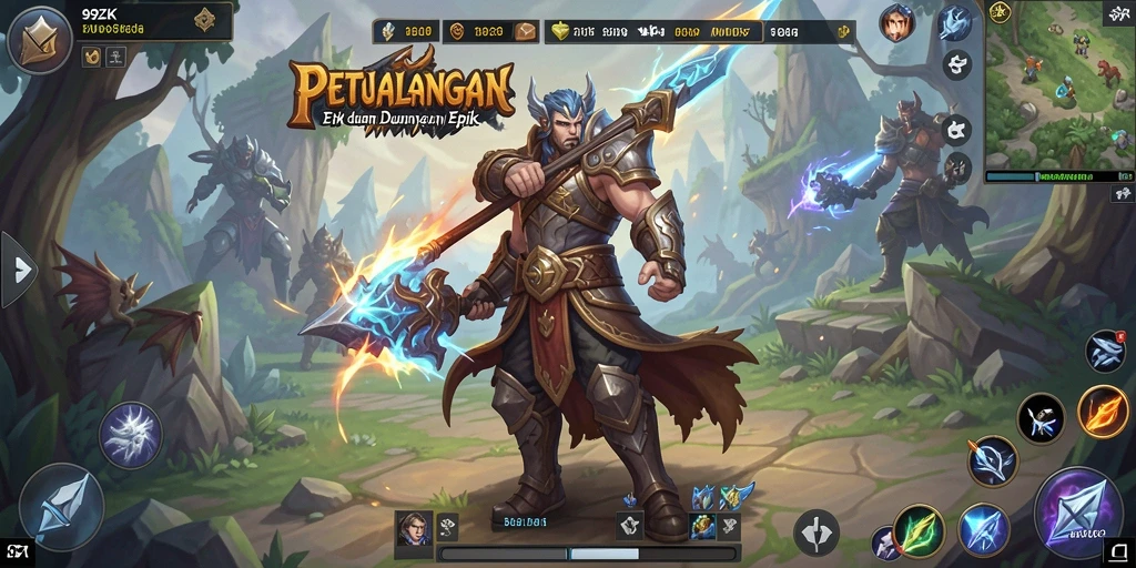 Gameplay seru dan interaktif dalam 99ZK, dunia MMORPG yang luas.