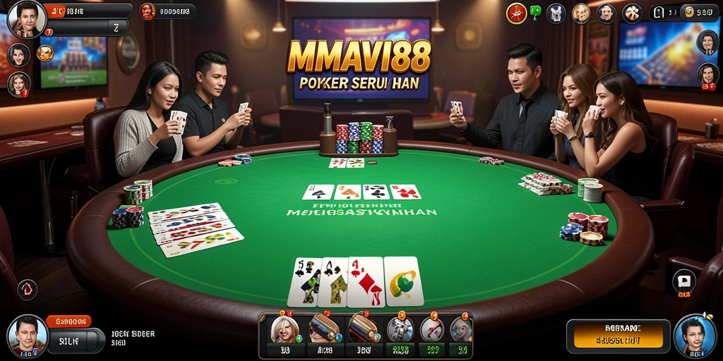Tampilan menarik dari gameplay Poker AMAVI88 yang seru.