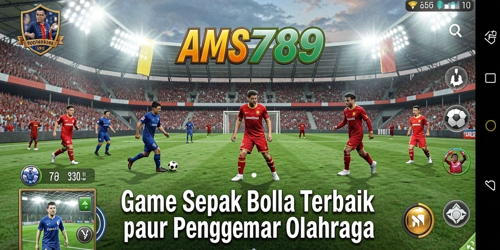Screenshot dari gameplay AMS789 yang menampilkan aksi di lapangan sepak bola.