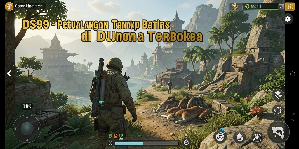 Tangkapan layar gameplay DS99 yang menampilkan eksplorasi dunia terbuka.