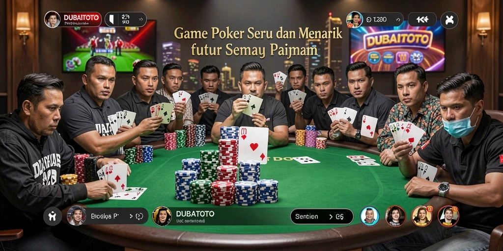 Tampilan gameplay Poker yang mendebarkan di DUBAITOTO.