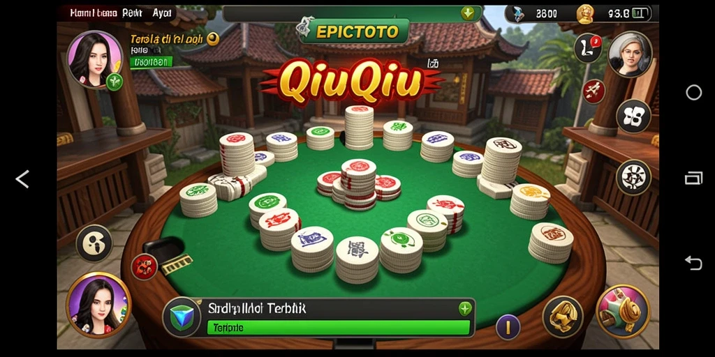 Screenshot EPICTOTO menampilkan aksi kartu QiuQiu yang seru.