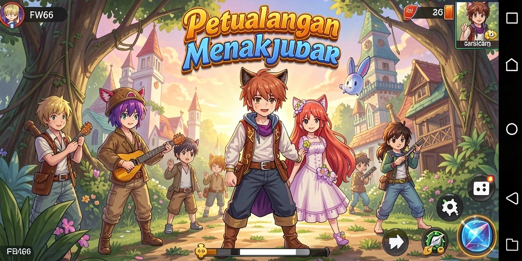 Tampilan gameplay FW66 yang penuh warna dan dinamis.