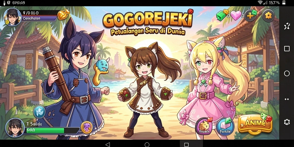 Tangkapan layar menampilkan aksi pertarungan karakter anime di GOGOREJEKI.