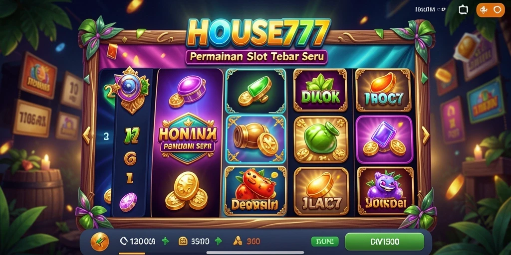 Screenshot gameplay HOUSE777 menampilkan putaran Slot yang seru dan menegangkan.