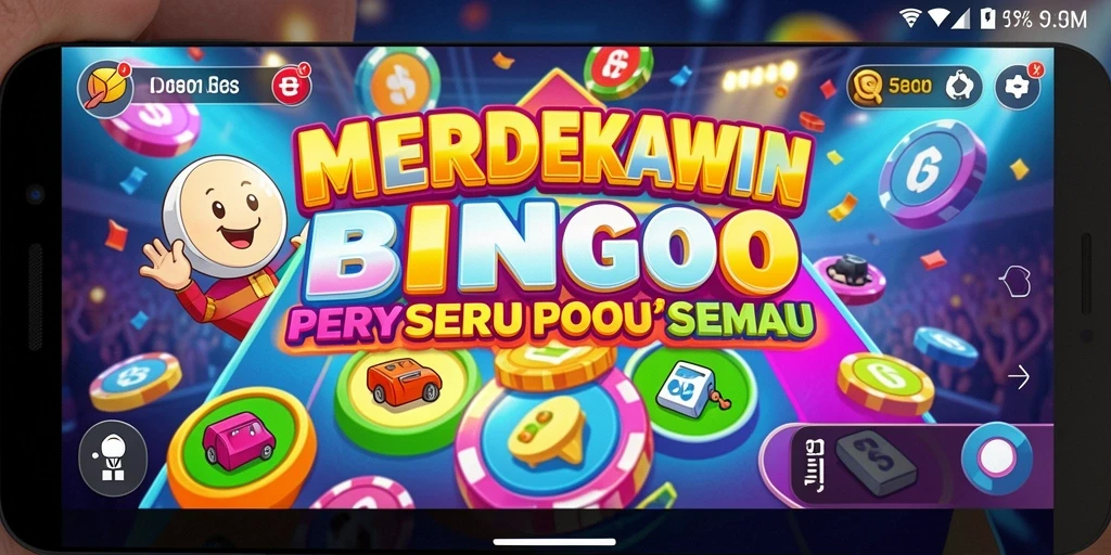 Screenshot gameplay MERDEKAWIN yang menampilkan suasana Bingo yang seru.