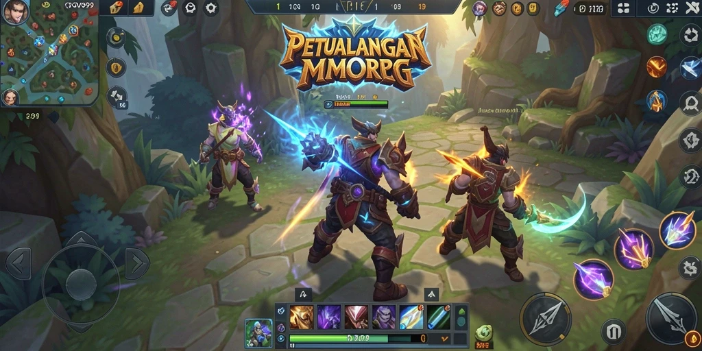 Tampilan gameplay OVO99 dalam dunia MMORPG yang epik.