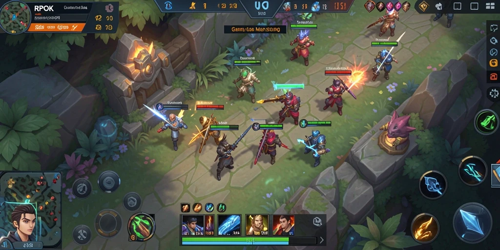 Tampilan epic dari pertandingan MOBA RPOK yang menegangkan.