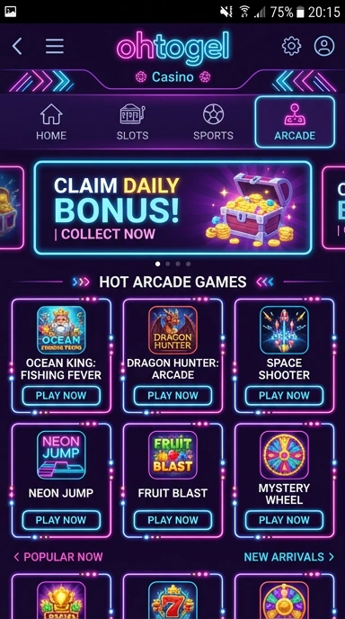 Tampilan utama aplikasi ohtogel yang menarik.