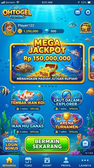 Antarmuka pengguna aplikasi ohtogel yang ramah pengguna.